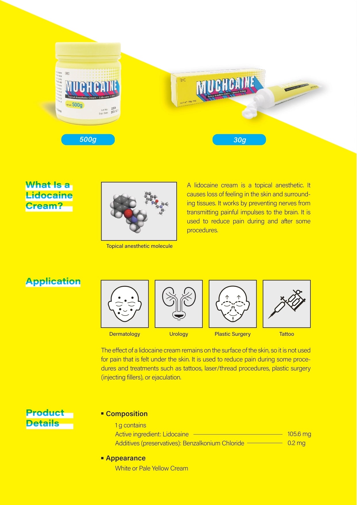 MUCHCAINE 30g Topical Anesthetic Cream